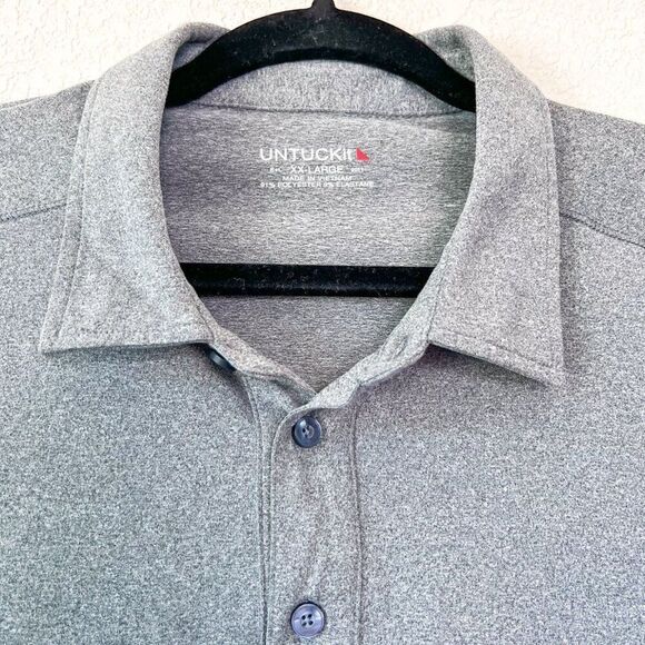 UNTUCKit Men's Clavidor Grey Polo Size XXL - Picture 3 of 5